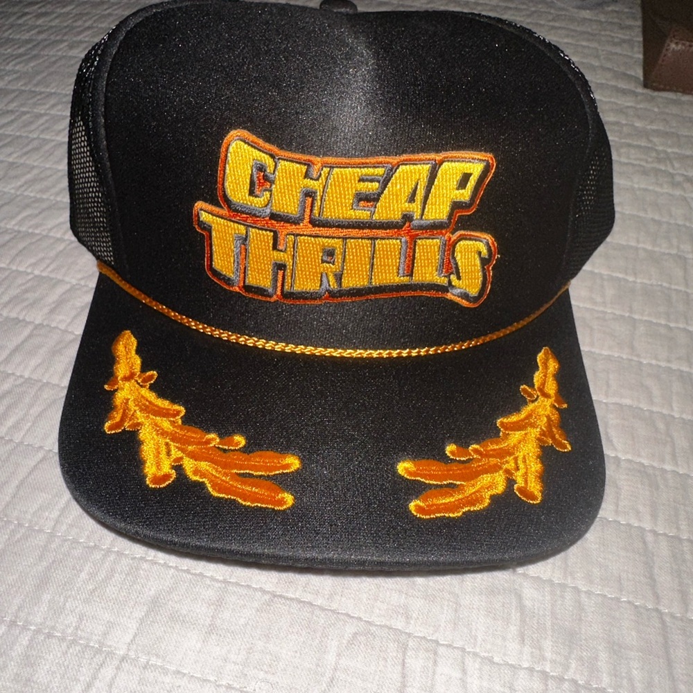 Cheap Thrills Black and Orange Trucker Hat